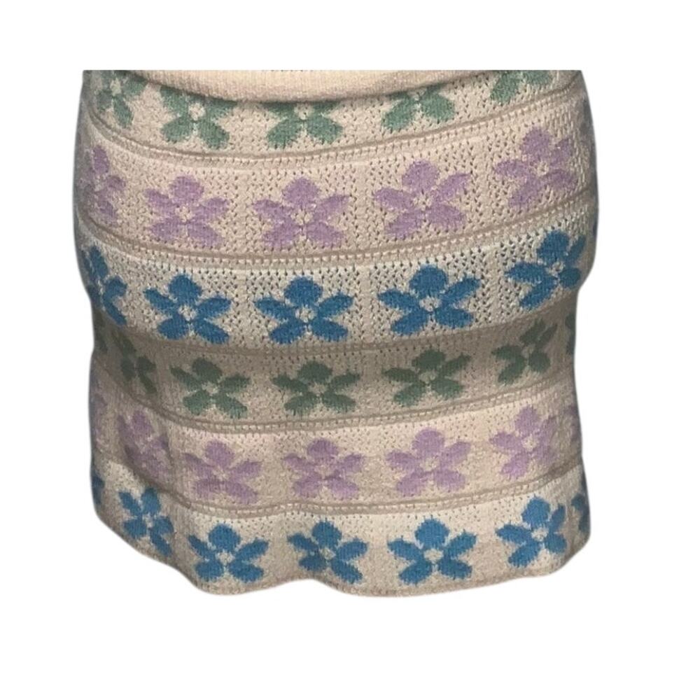 American Eagle Women M Skirt Whimsy Festival Floral Indie Boho Pastel Hippie Mod